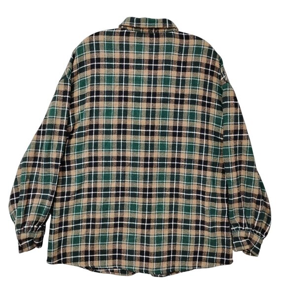 Dazy Plaid Green and Tan Shirt Size Large Long Sleeve Button Down - Picture 4 of 9